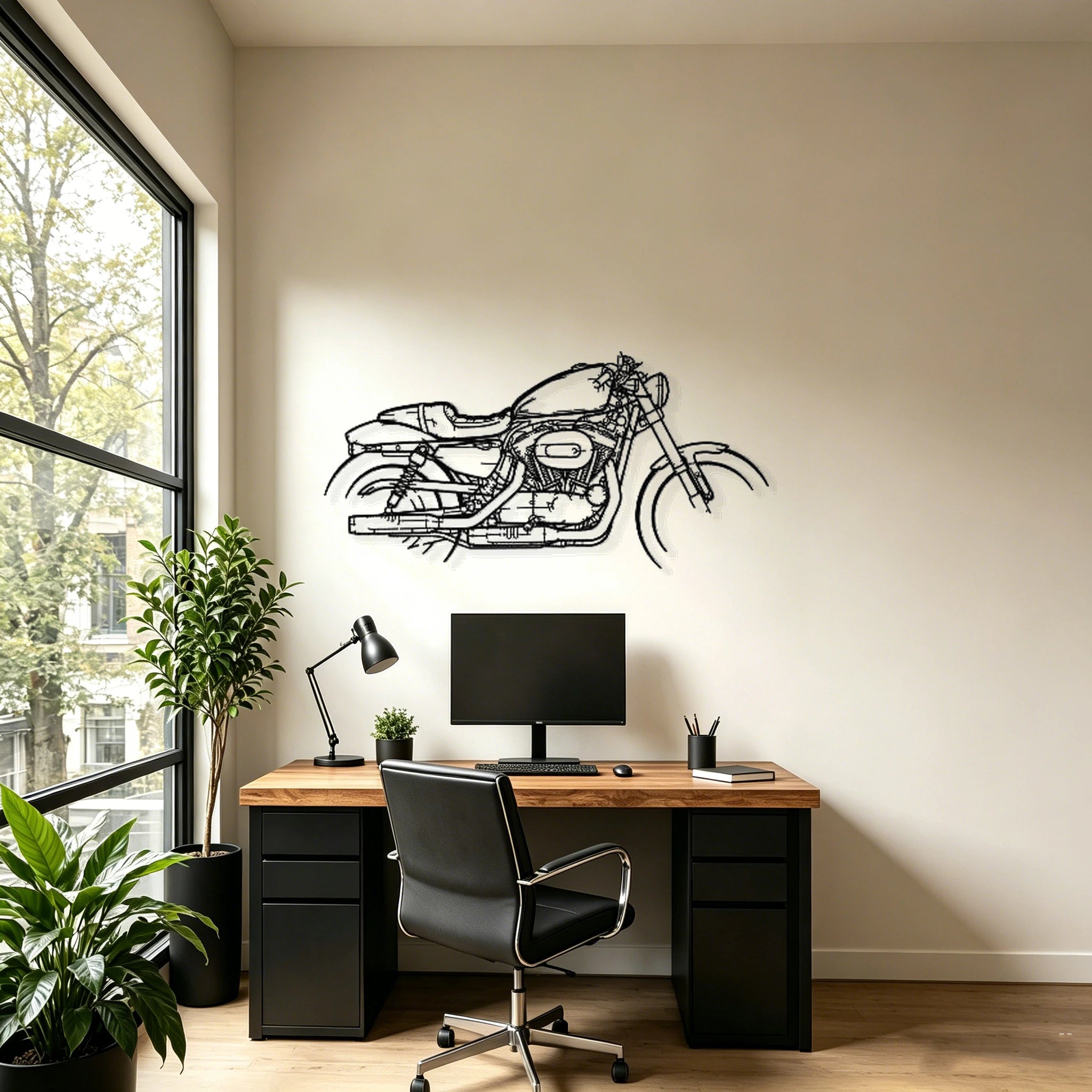 2019 XL1200 Sportster Roadster Silhouette Metal Wall Art - Classic Car Garage Decor