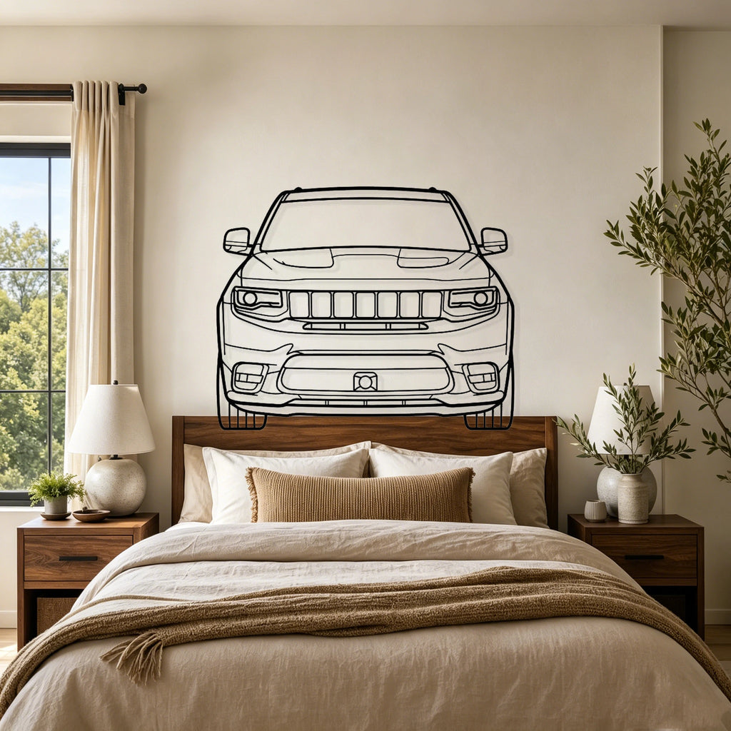 2020 Grand Cherokee SRT Front View Metal Wall Art - Classic Car Garage Decor