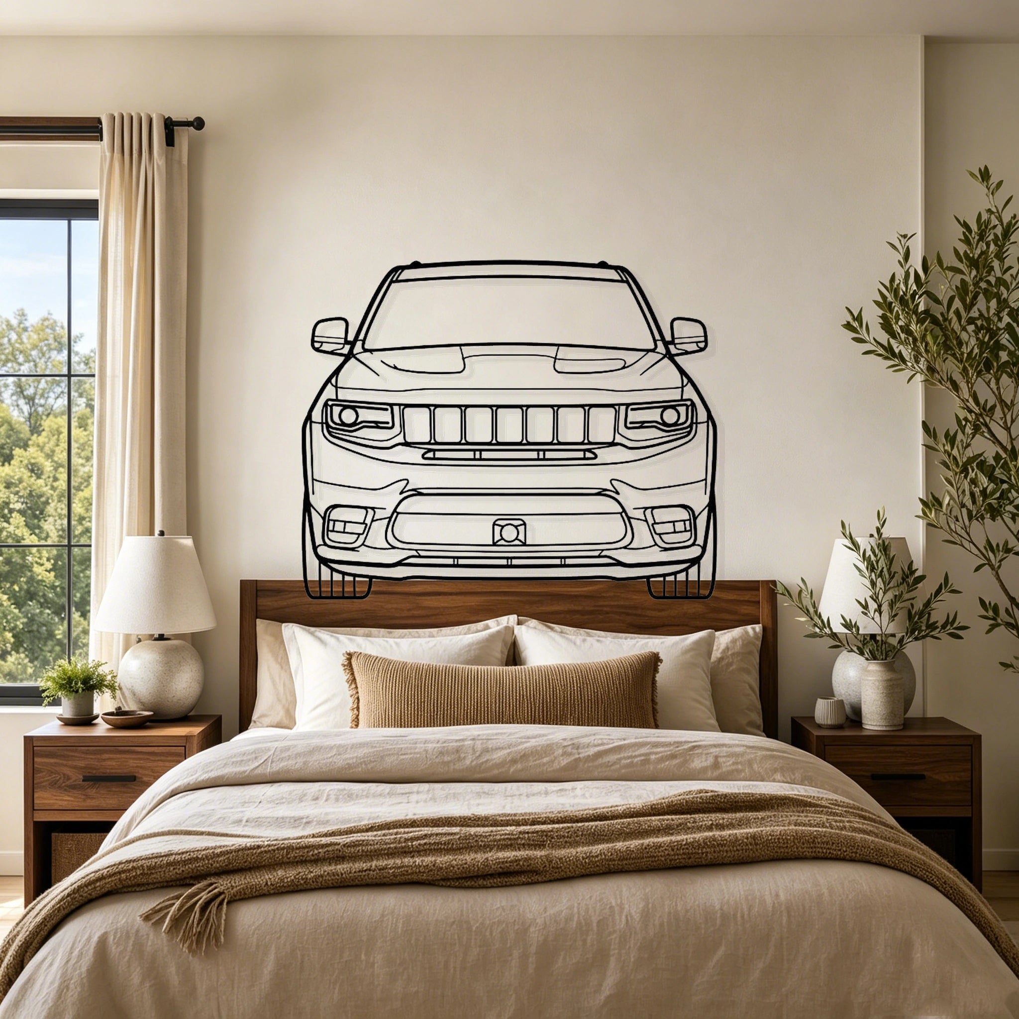 2020 Grand Cherokee SRT Front View Metal Wall Art - Classic Car Garage Decor