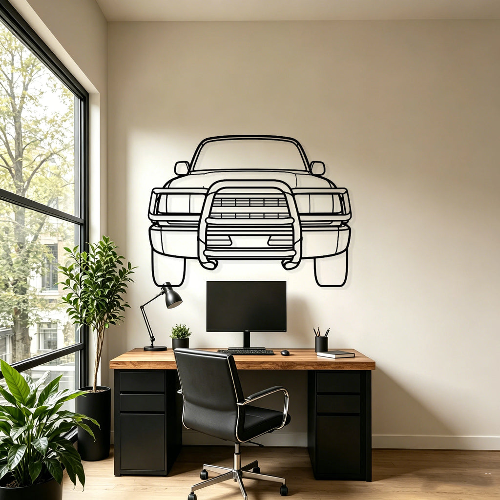 Landcruiser HDJ80 Front View Metal Wall Art - Classic Car Garage Decor