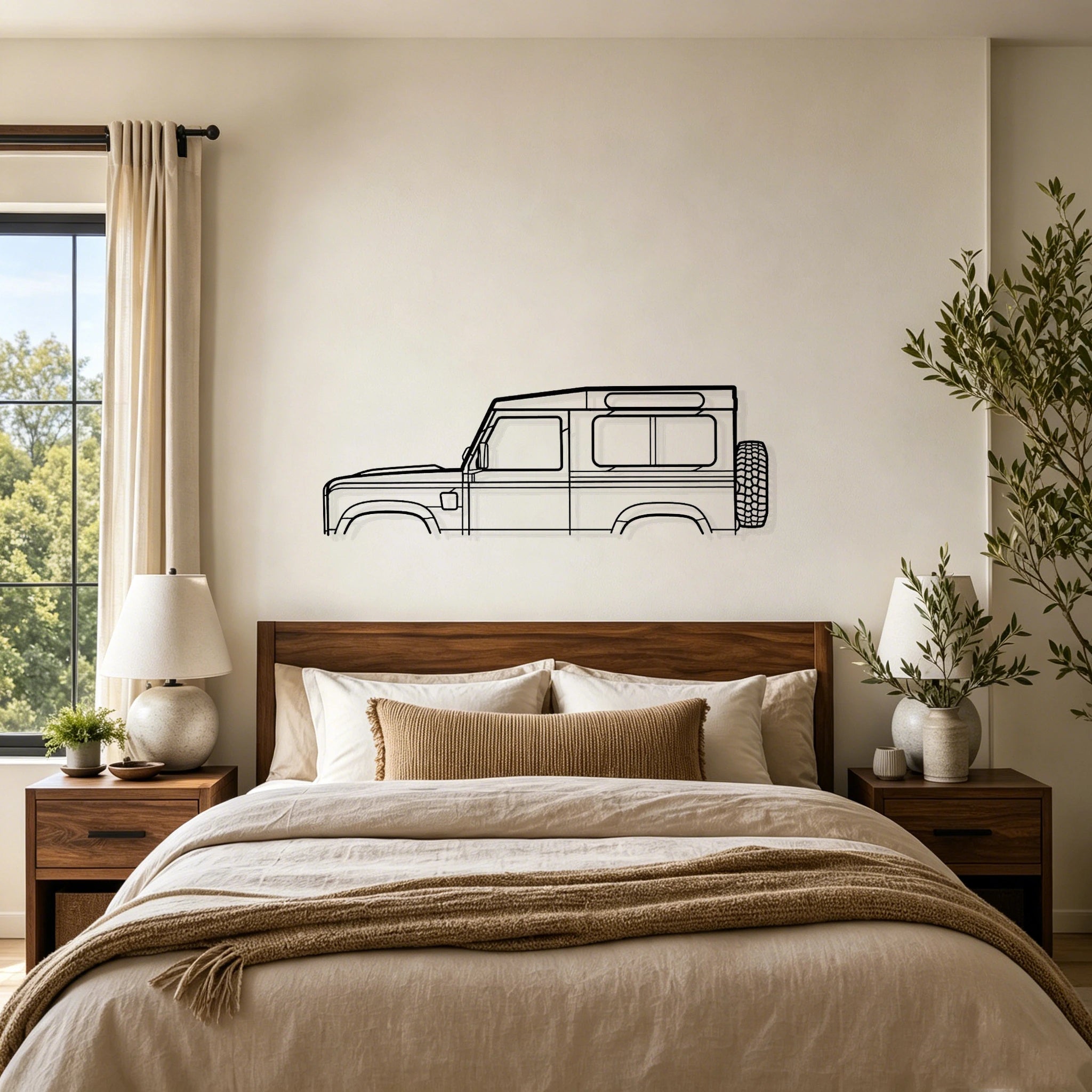 2010 Defender 90 Classic Silhouette Metal Wall Art - Classic Car Garage Decor