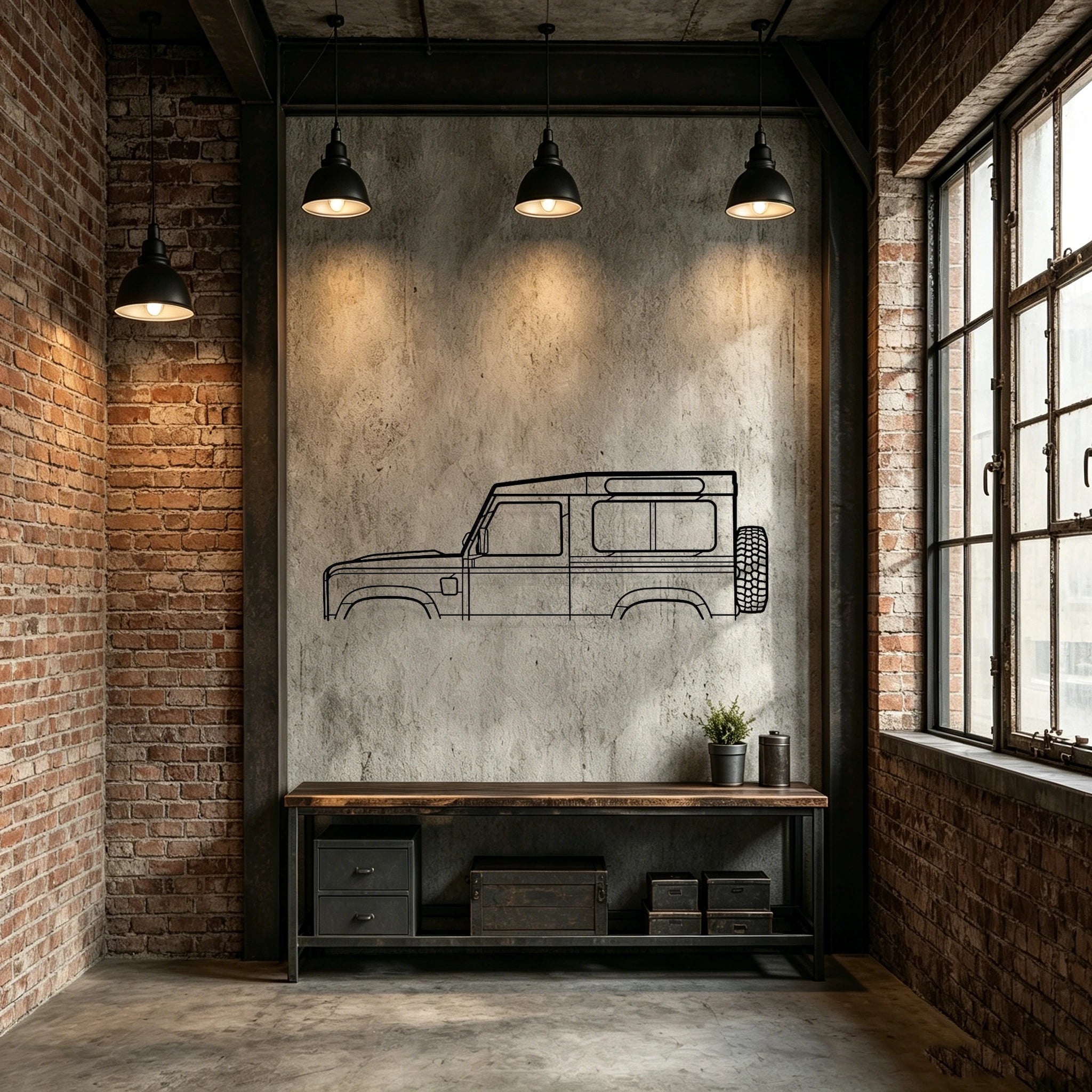 2010 Defender 90 Classic Silhouette Metal Wall Art - Classic Car Garage Decor