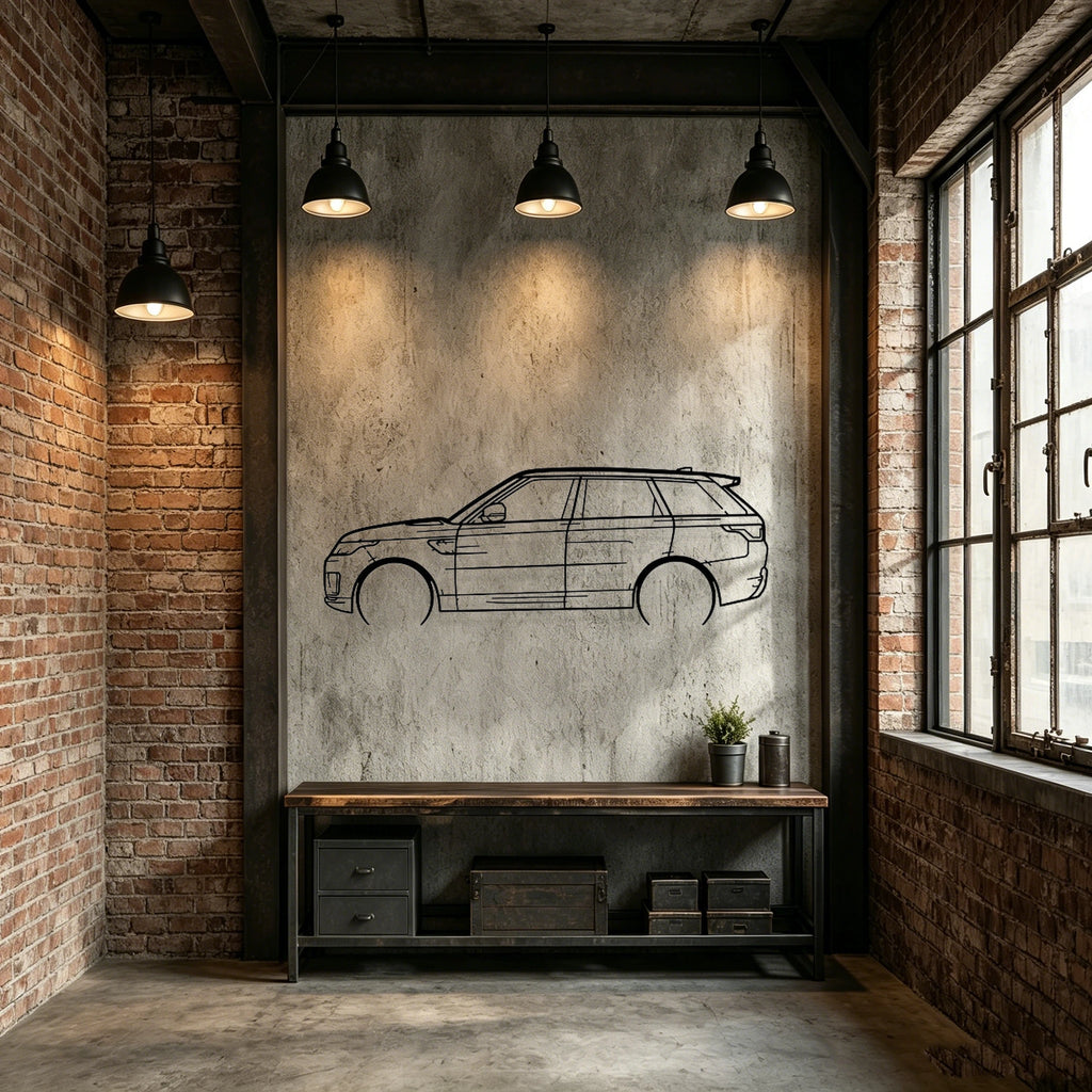 2020 Range Sport Detailed Silhouette Metal Wall Art - Classic Car Garage Decor