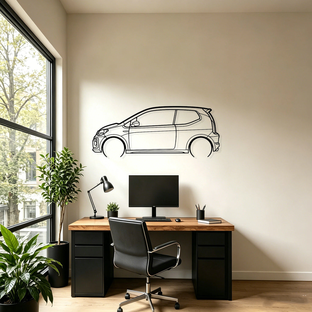 2019 Up GTI Detailed Silhouette Metal Wall Art - Classic Car Garage Decor