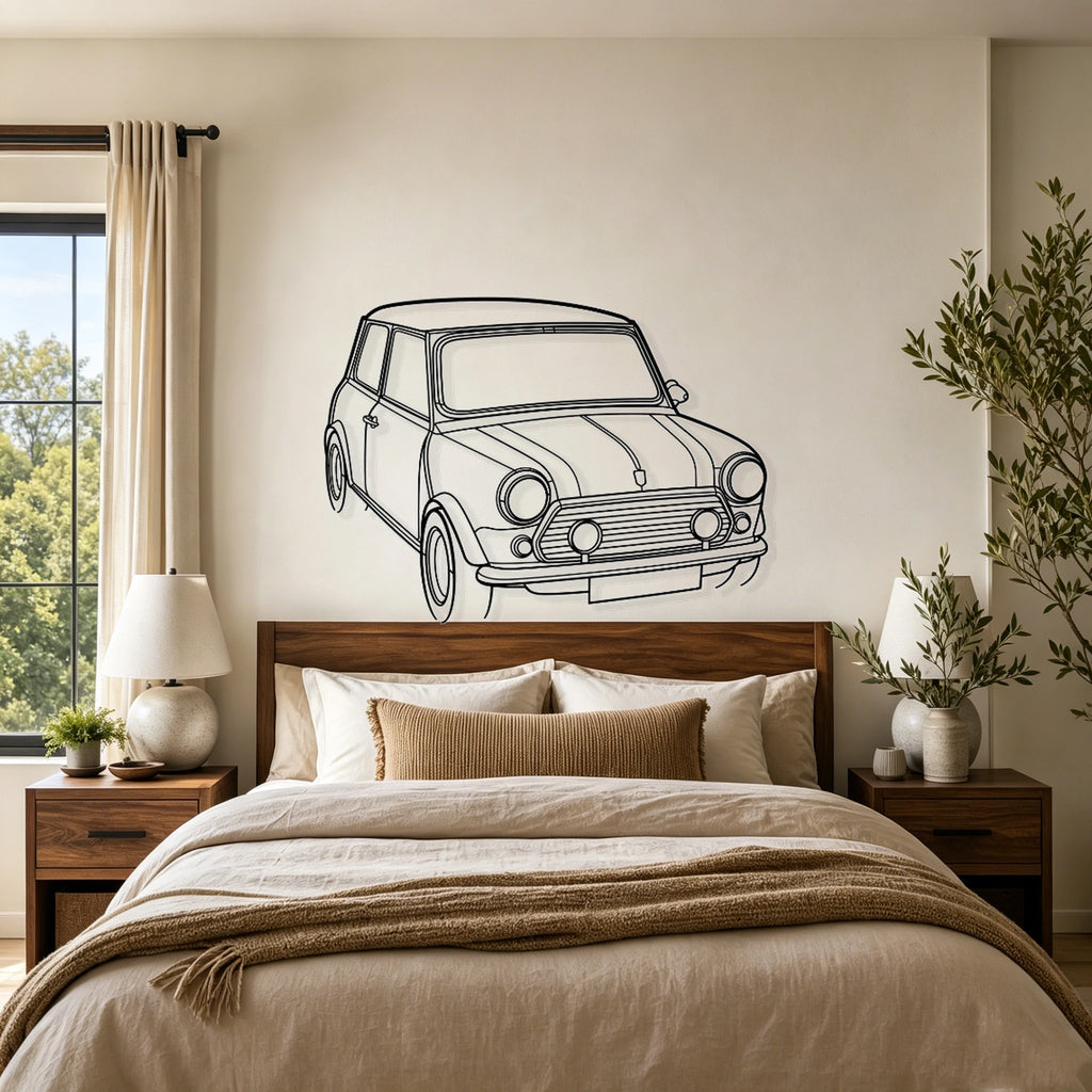 1996 Mini Angled View Metal Wall Art - Classic Car Garage Decor