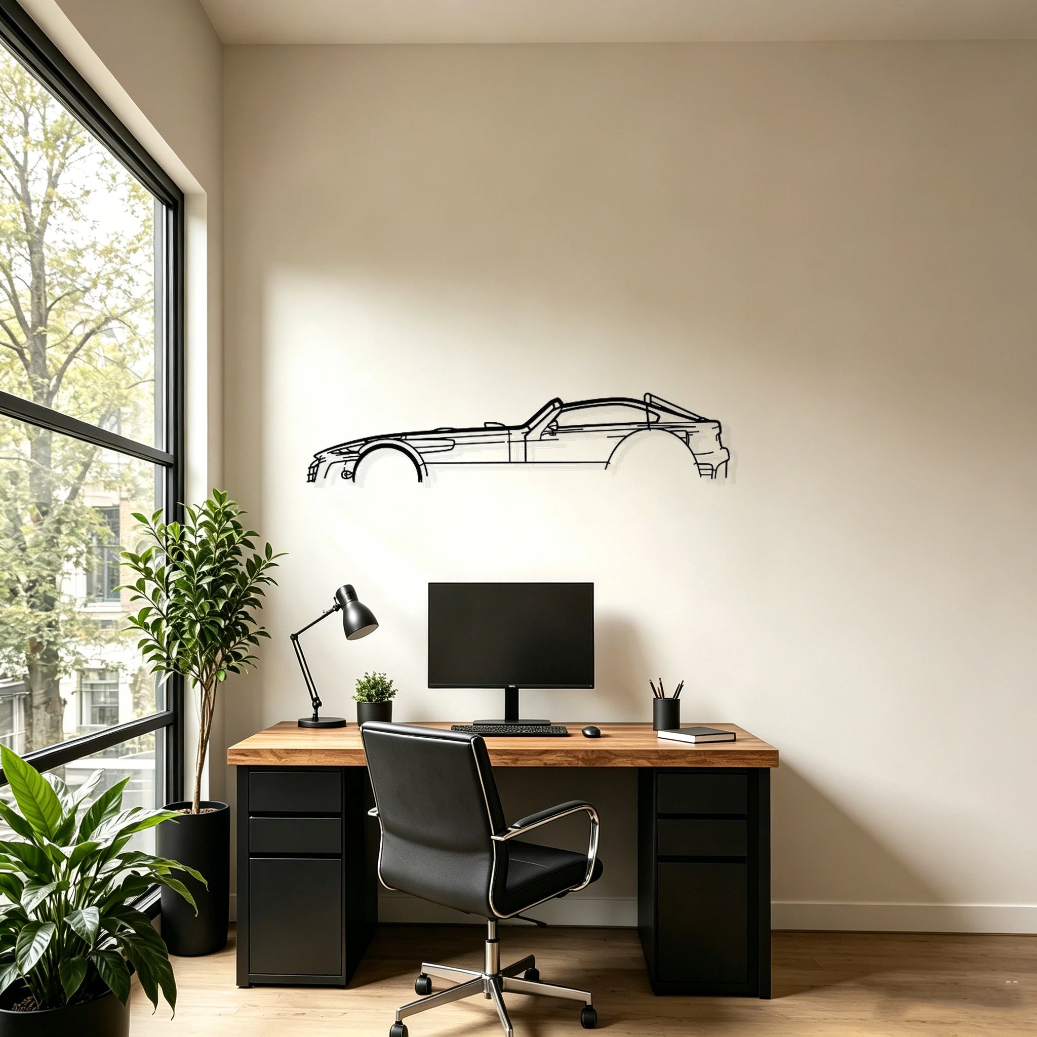 GTO D8 Detailed Silhouette Metal Wall Art - Classic Car Garage Decor