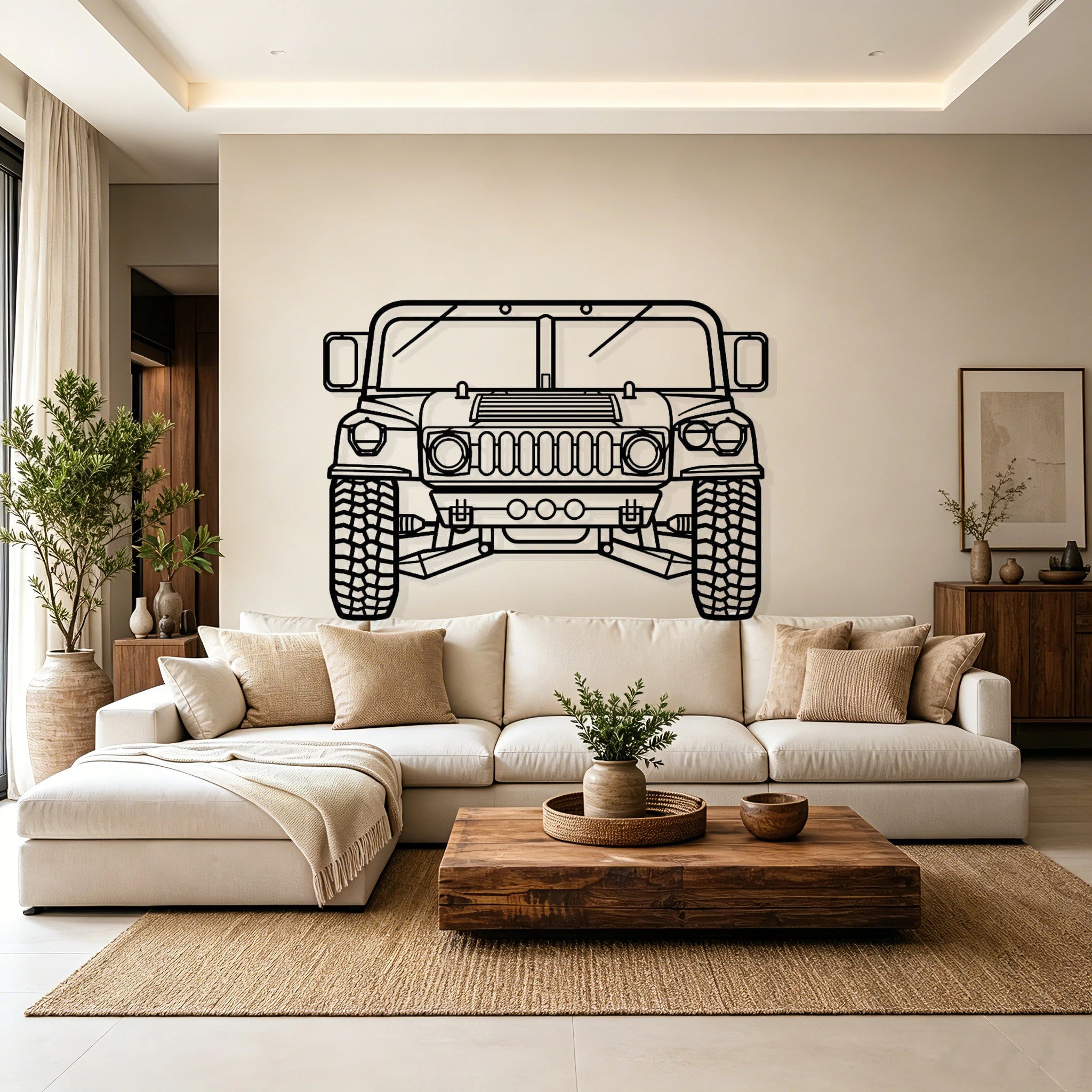 H-1 Front View Metal Wall Art - Classic Car Garage Decor