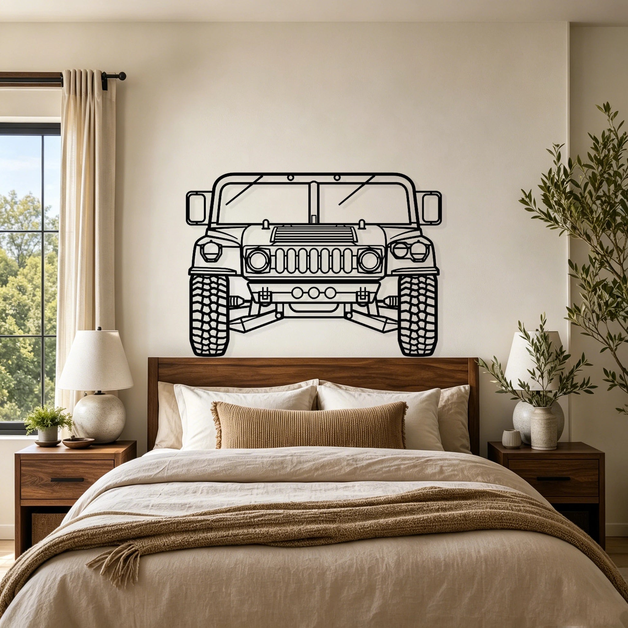 H-1 Front View Metal Wall Art - Classic Car Garage Decor