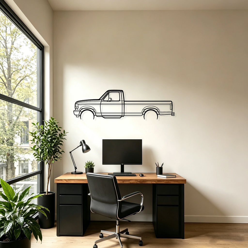 1996 F150 Detailed Silhouette Metal Wall Art - Classic Car Garage Decor