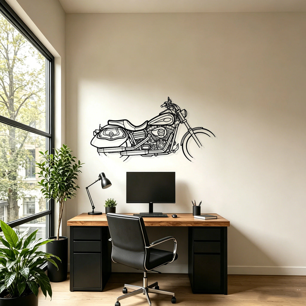 2008 Dyna Low Rider Silhouette Metal Wall Art - Classic Car Garage Decor