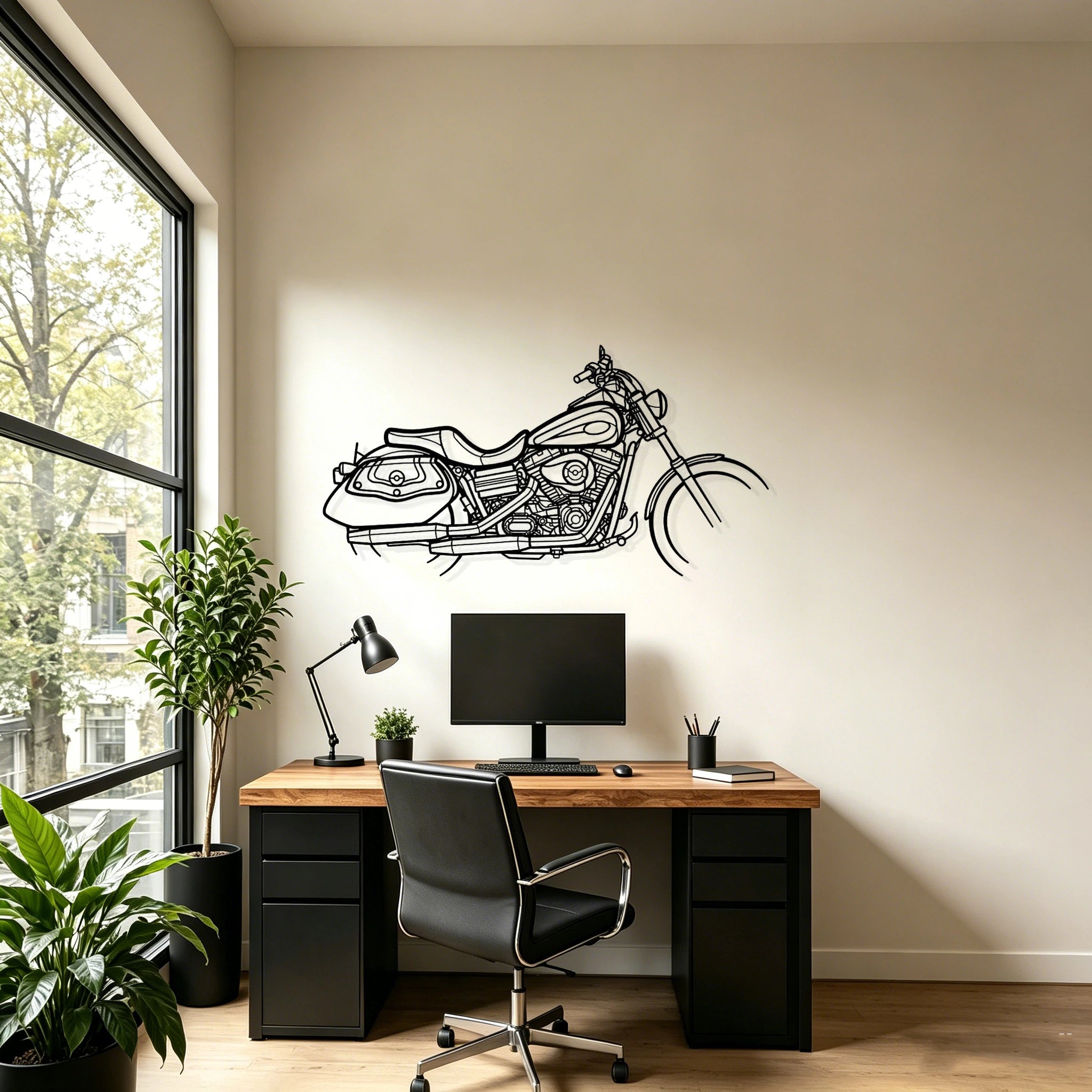 2008 Dyna Low Rider Silhouette Metal Wall Art - Classic Car Garage Decor