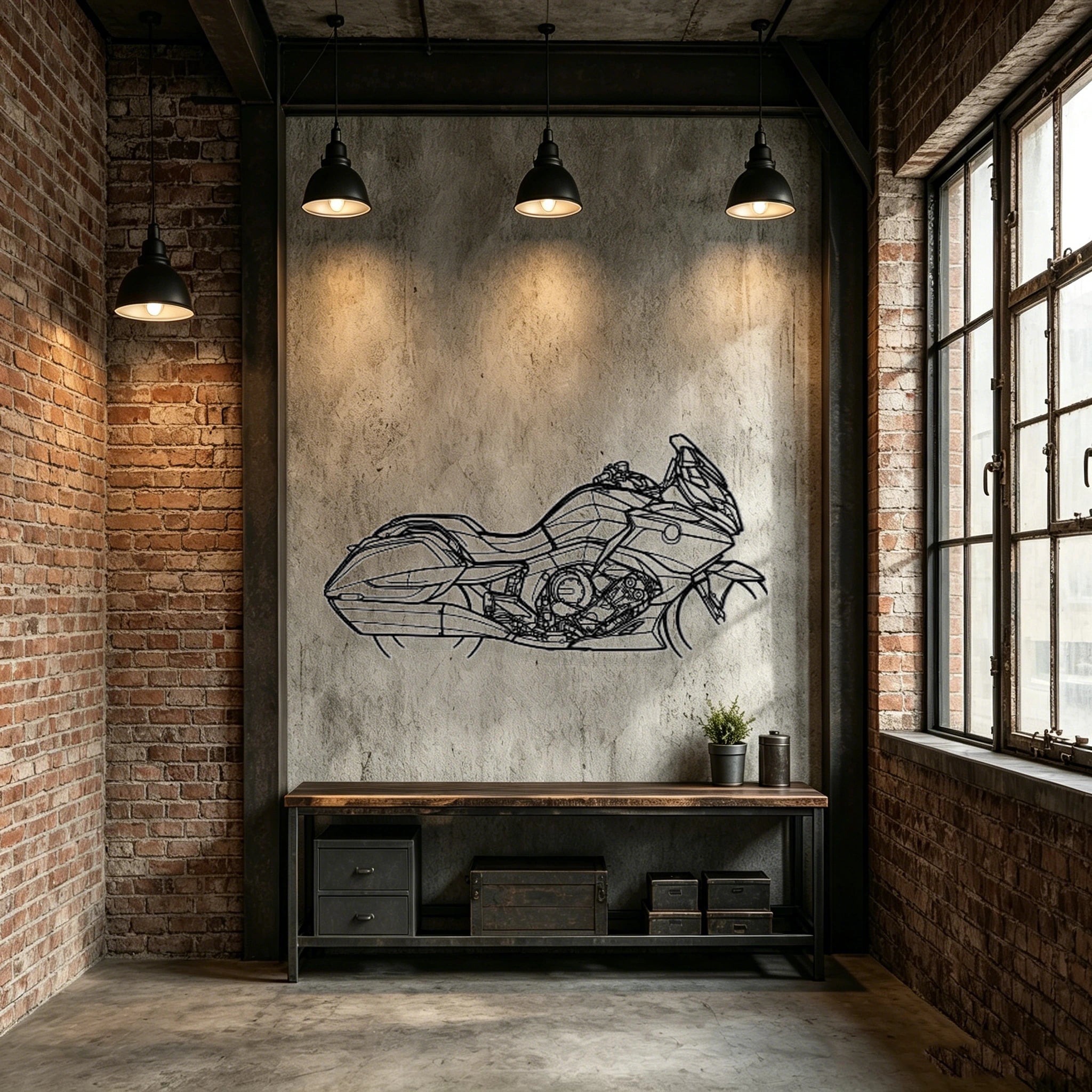 2022 K1600B Silhouette Metal Wall Art - Classic Car Garage Decor