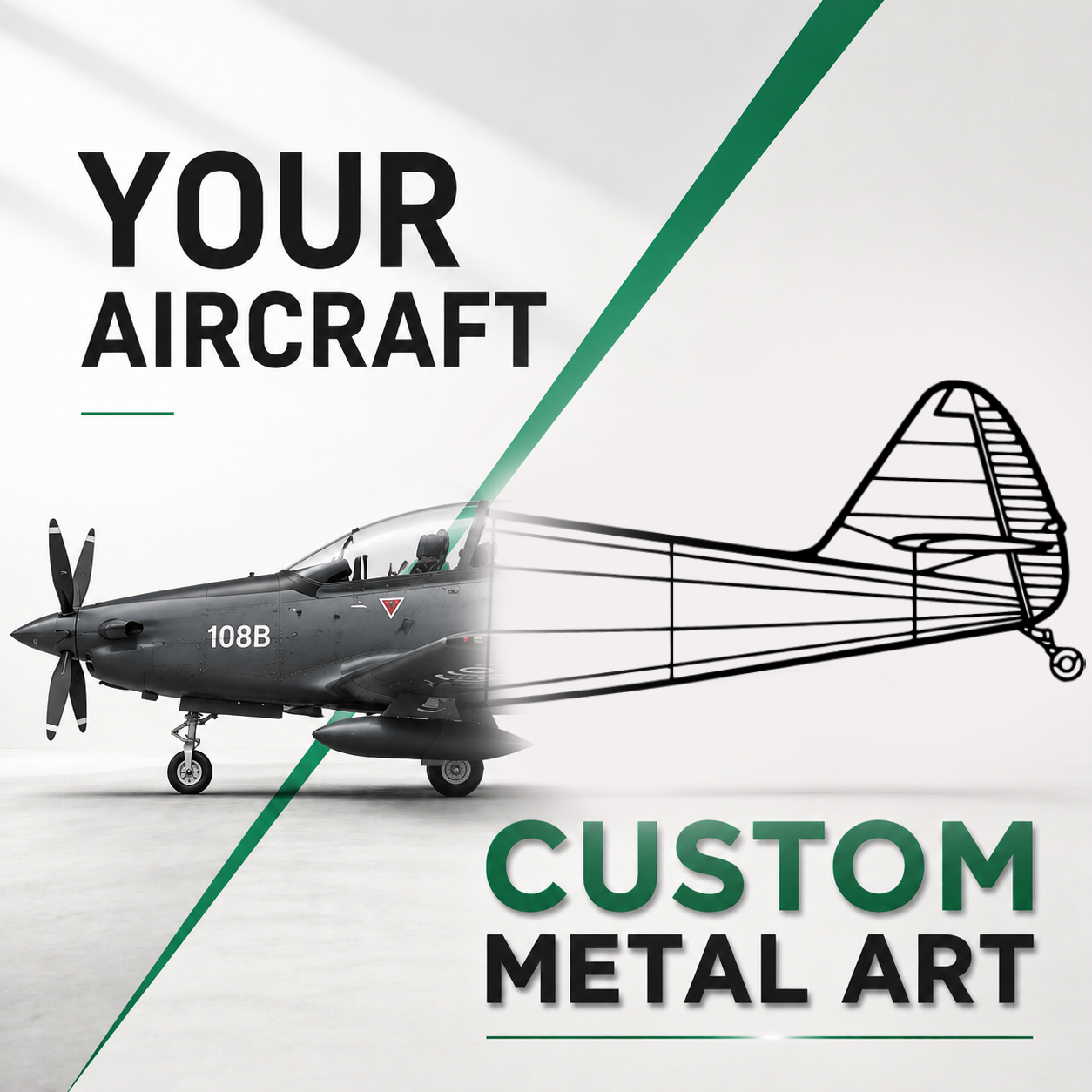 Your Custom Aircraft Silhouette Metal Art Service