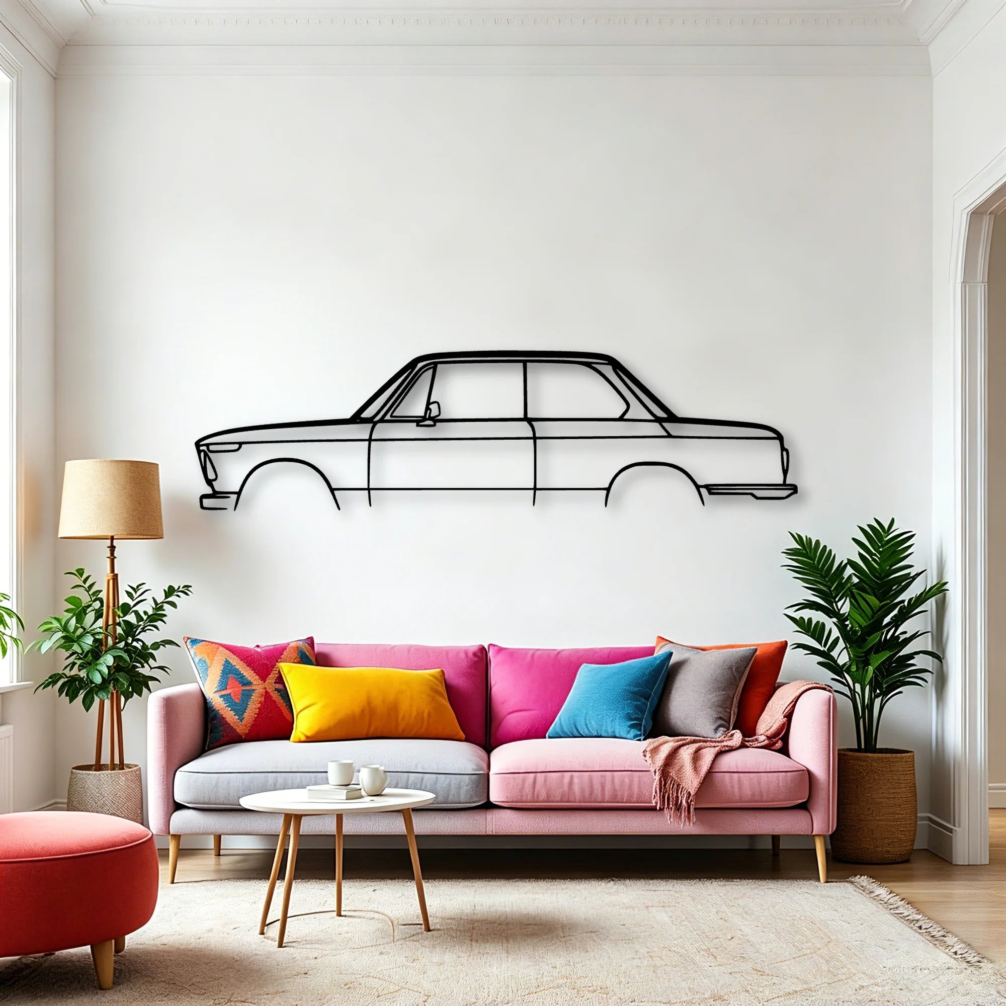 2002 1972 Classic Silhouette Metal Wall Art - Automotive Garage Decor
