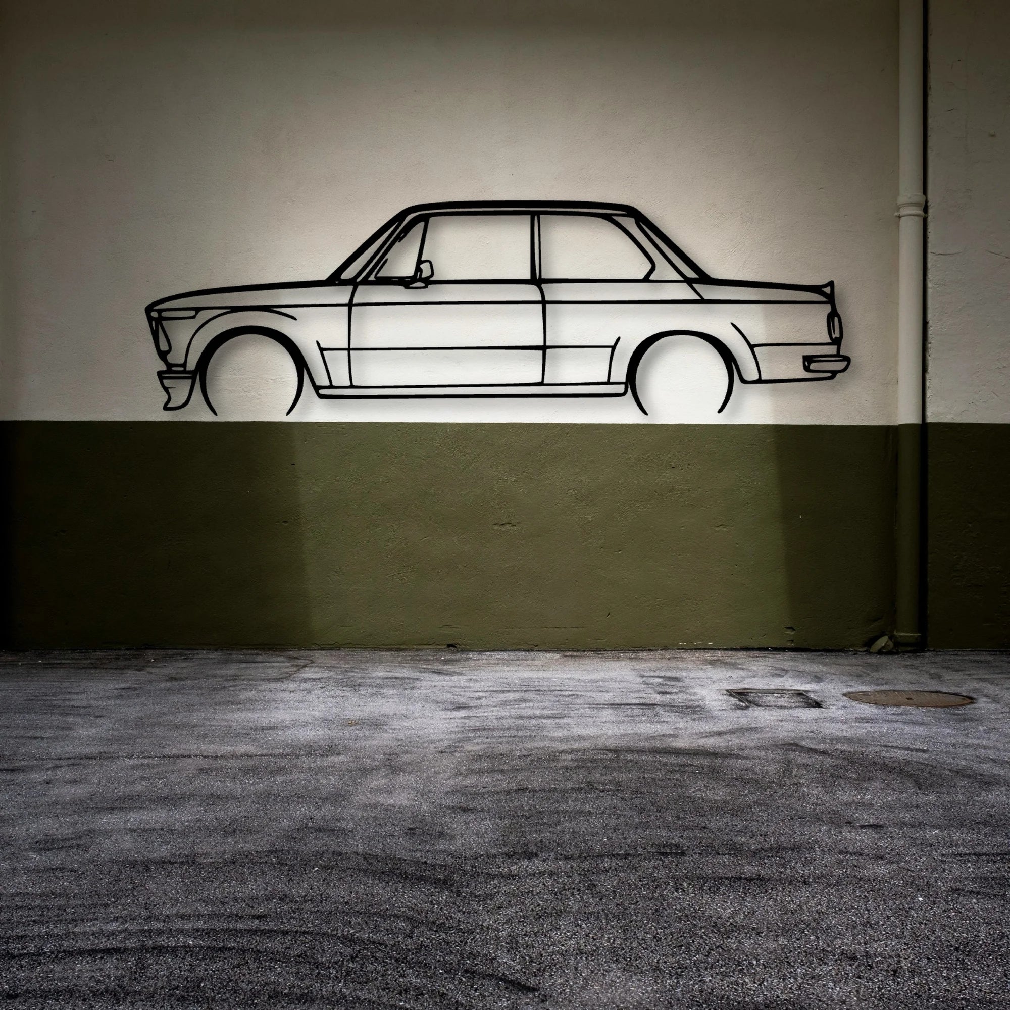 2002 1974 Classic Silhouette Metal Wall Art - Automotive Garage Decor
