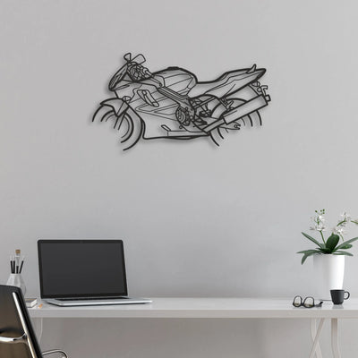 2003 Honda CBR 600 Classic Motorcycle Silhouette Metal Wall Art - Moto Garage Decor