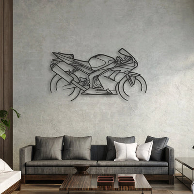 2003 Kawasaki Ninja ZX-6R Classic Motorcycle Silhouette Metal Wall Art - Moto Garage Decor