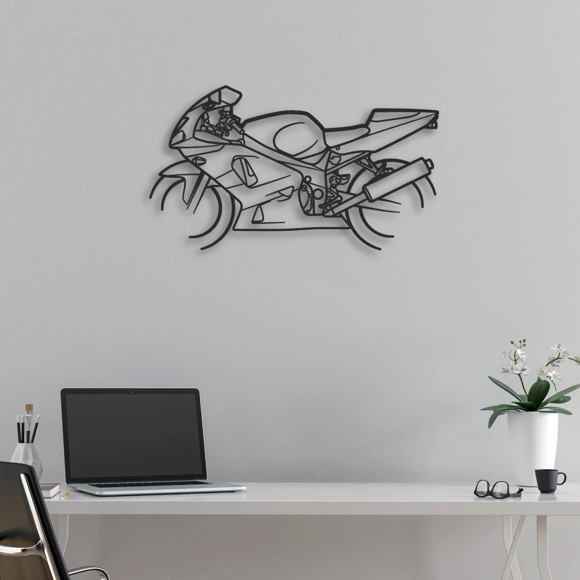 2003 Suzuki GXSR 600 Classic Motorcycle Silhouette Metal Wall Art - Moto Garage Decor