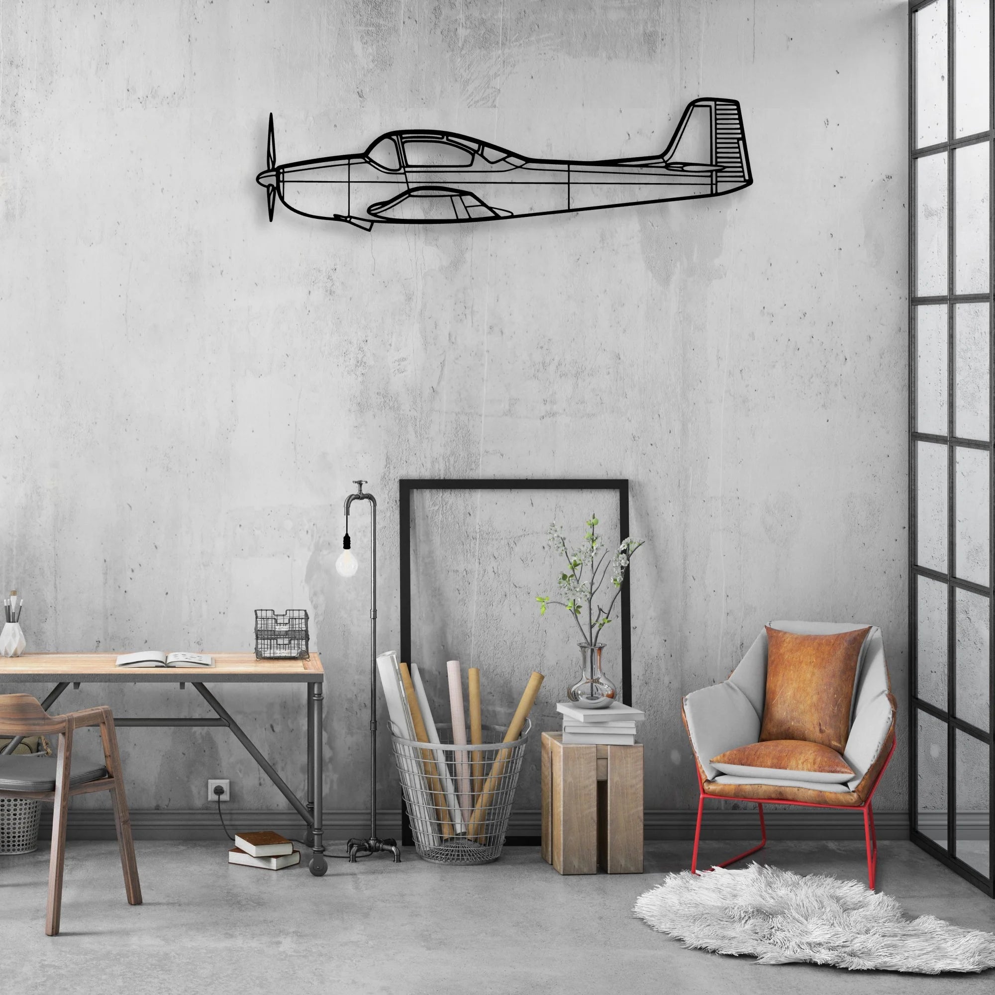 201 Standard Libelle 6 Classic Aircraft Silhouette Metal Wall Art - Aviation Hangar Decor