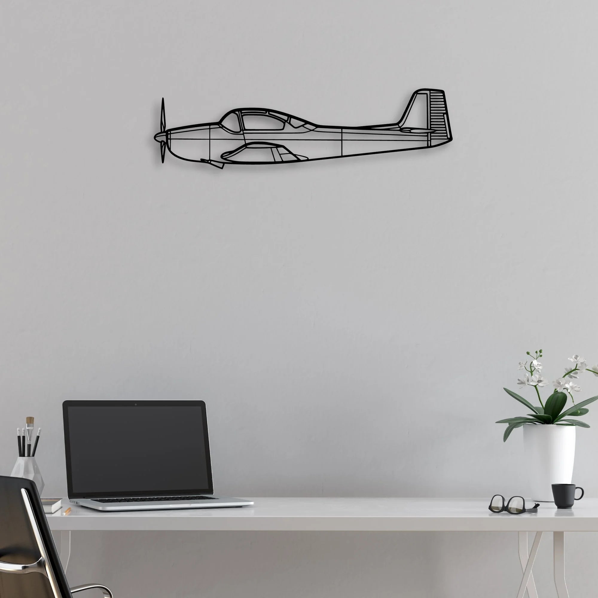 201 Standard Libelle 6 Classic Aircraft Silhouette Metal Wall Art - Aviation Hangar Decor
