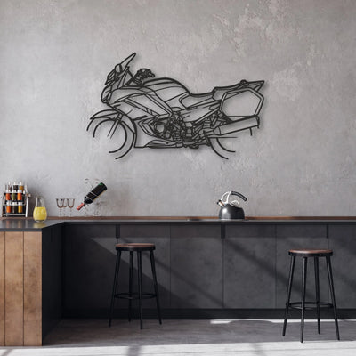 2013 Yamaha FJR1300A Classic Motorcycle Silhouette Metal Wall Art - Moto Garage Decor