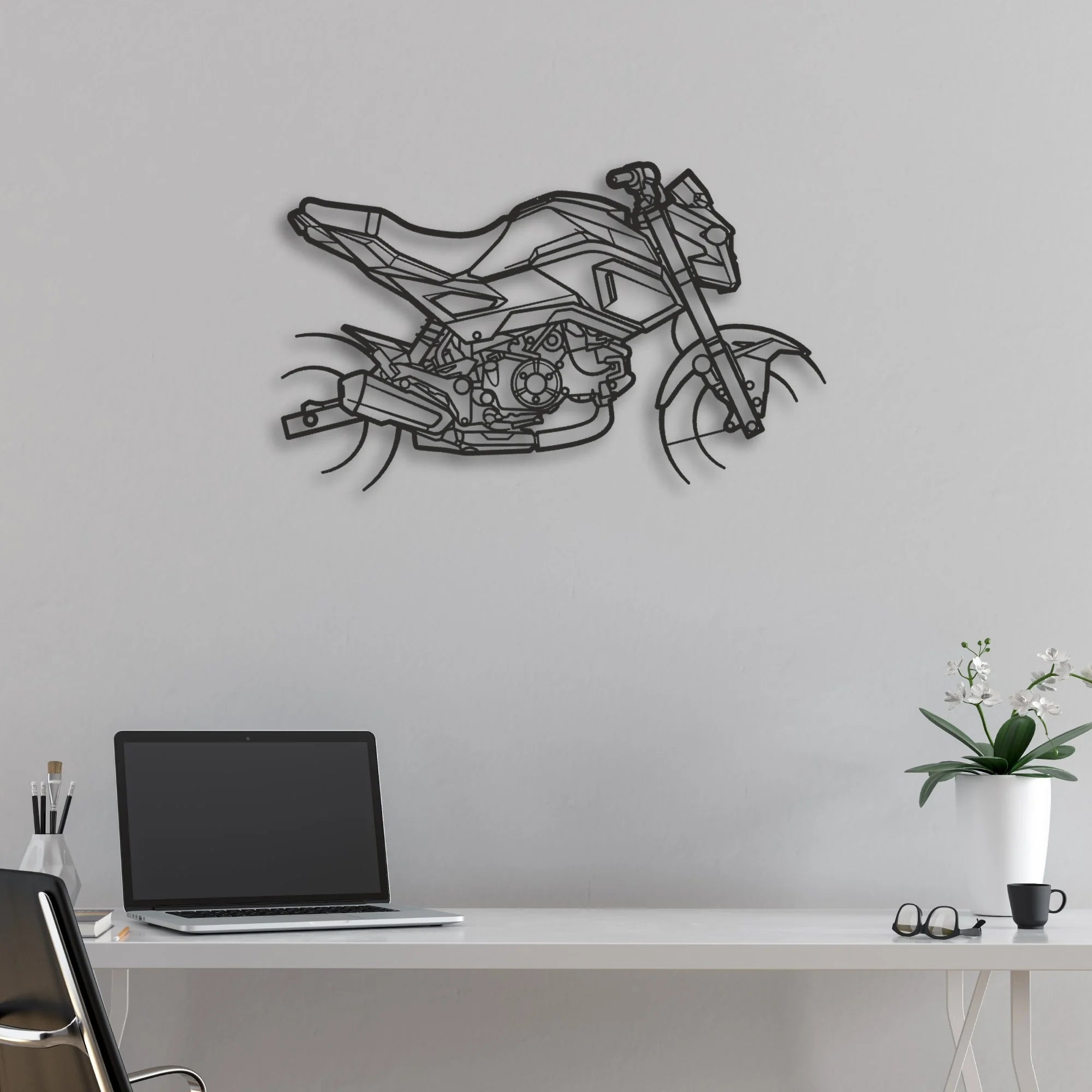 2015 Honda Grom Classic Motorcycle Silhouette Metal Wall Art - Moto Garage Decor
