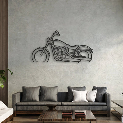 2017 Harley-Davidson Dyna Street Bob Classic Motorcycle Silhouette Metal Wall Art - Moto Garage Decor