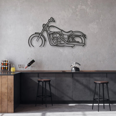 2017 Harley-Davidson Dyna Street Bob Classic Motorcycle Silhouette Metal Wall Art - Moto Garage Decor