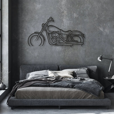 2017 Harley-Davidson Dyna Street Bob Classic Motorcycle Silhouette Metal Wall Art - Moto Garage Decor