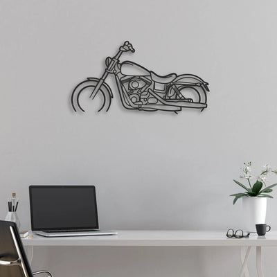2017 Harley-Davidson Dyna Street Bob Classic Motorcycle Silhouette Metal Wall Art - Moto Garage Decor