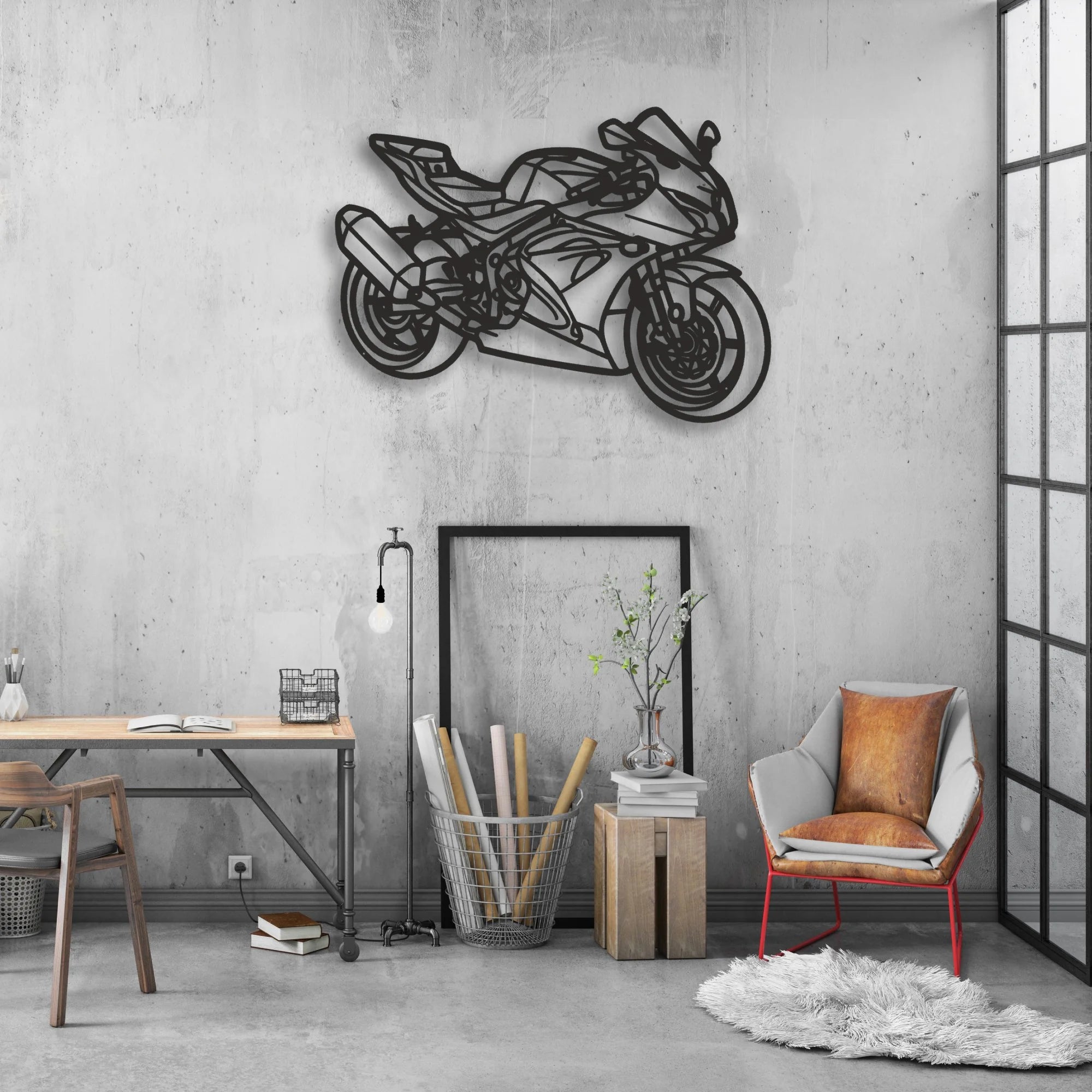 2017 Suzuki GSX R 650 Classic Motorcycle Silhouette Metal Wall Art - Moto Garage Decor