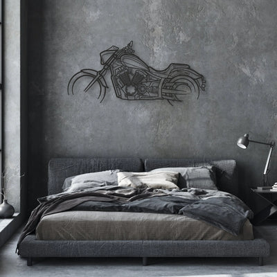 2017 Yamaha Stryker SE Classic Motorcycle Silhouette Metal Wall Art - Moto Garage Decor