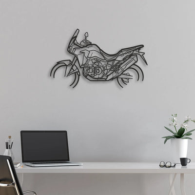 2018 Honda Africa Twin Adventure Sports Classic Motorcycle Silhouette Metal Wall Art - Moto Garage Decor