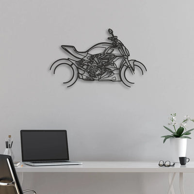 2019 Ducati Diavel 126O Classic Motorcycle Silhouette Metal Wall Art - Moto Garage Decor