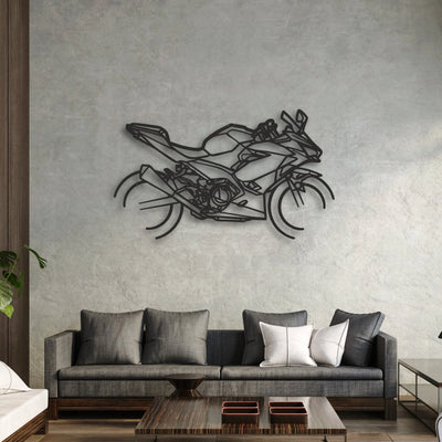 2020 Kawasaki Ninja 400 Classic Motorcycle Silhouette Metal Wall Art - Moto Garage Decor