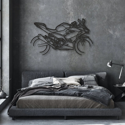 2020 Kawasaki Ninja 400 Classic Motorcycle Silhouette Metal Wall Art - Moto Garage Decor