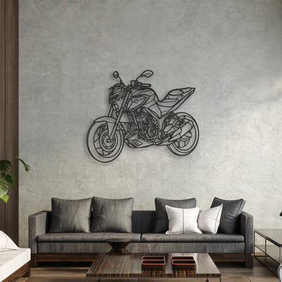 2020 Yamaha MT Classic Motorcycle Silhouette Metal Wall Art - Moto Garage Decor