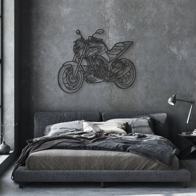 2020 Yamaha MT Classic Motorcycle Silhouette Metal Wall Art - Moto Garage Decor