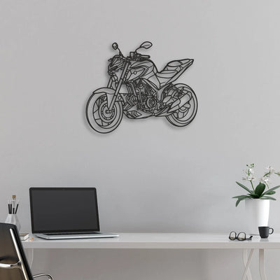 2020 Yamaha MT Classic Motorcycle Silhouette Metal Wall Art - Moto Garage Decor