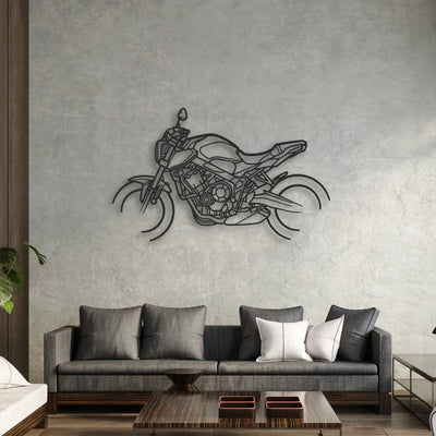 2021 Honda CB650R Classic Motorcycle Silhouette Metal Wall Art - Moto Garage Decor