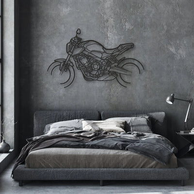 2021 Honda CB650R Classic Motorcycle Silhouette Metal Wall Art - Moto Garage Decor