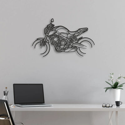 2021 Honda CB650R Classic Motorcycle Silhouette Metal Wall Art - Moto Garage Decor