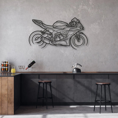 2021 Kawasaki Ninja ZX-6R Classic Motorcycle Silhouette Metal Wall Art - Moto Garage Decor