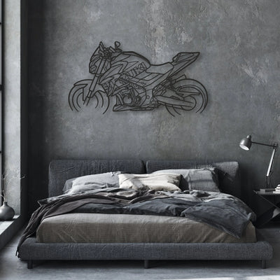 2021 Suzuki GSX-S750Z Classic Motorcycle Silhouette Metal Wall Art - Moto Garage Decor