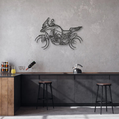 2024 Ducati Multistrada V4 S Classic Motorcycle Silhouette Metal Wall Art - Moto Garage Decor