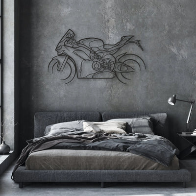2024 Ducati Panigale V2 Classic Motorcycle Silhouette Metal Wall Art - Moto Garage Decor