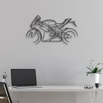 2024 Ducati Panigale V2 Classic Motorcycle Silhouette Metal Wall Art - Moto Garage Decor