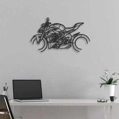 2024 Ducati Streetfighter V4 S Classic Motorcycle Silhouette Metal Wall Art - Moto Garage Decor