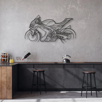 2025 Aprilia RSV4 Classic Motorcycle Silhouette Metal Wall Art - Moto Garage Decor
