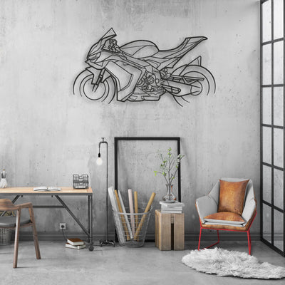 2025 Aprilia RSV4 Classic Motorcycle Silhouette Metal Wall Art - Moto Garage Decor